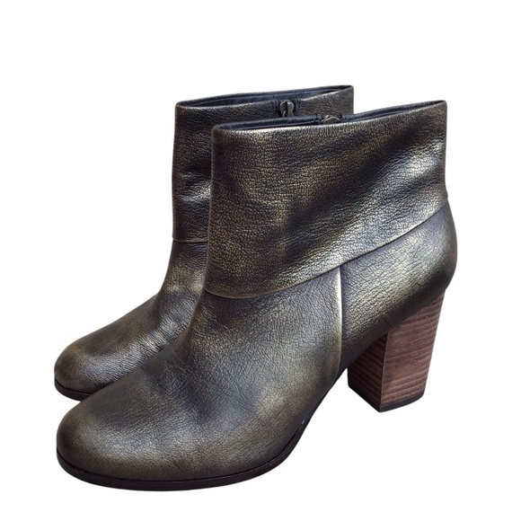 Cole Haan Cassidy Leather Bootie Bronze Metallic Ankle Boots - Picture 2 of 10